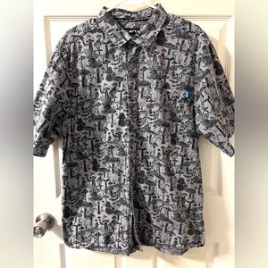 KAVU Men's Festaruski Short Sleeve Shirt in Forage Forever Size XL